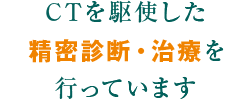 CTを駆使した精密診断・高度治療を行っています